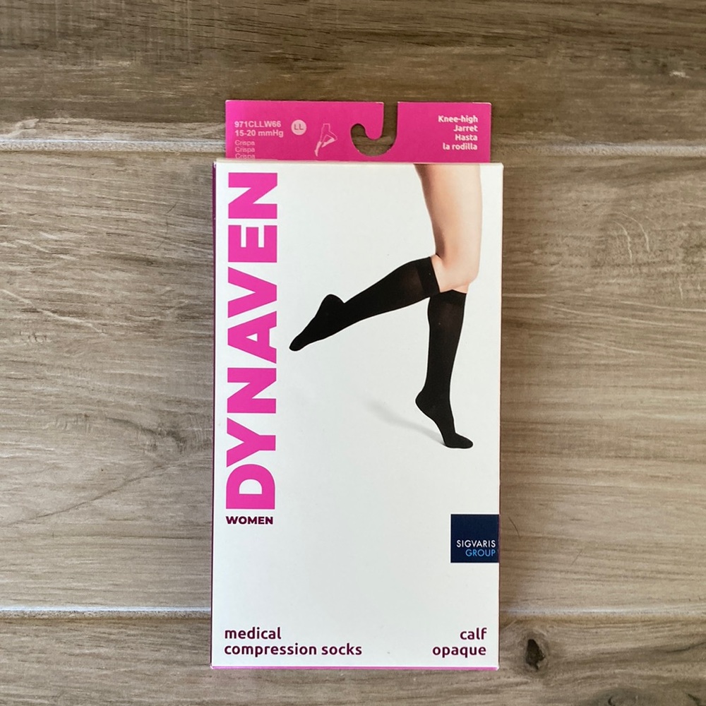 New Dynaven Sigvaris knee high 15-20 mmhg size LL Large Long compression socks
